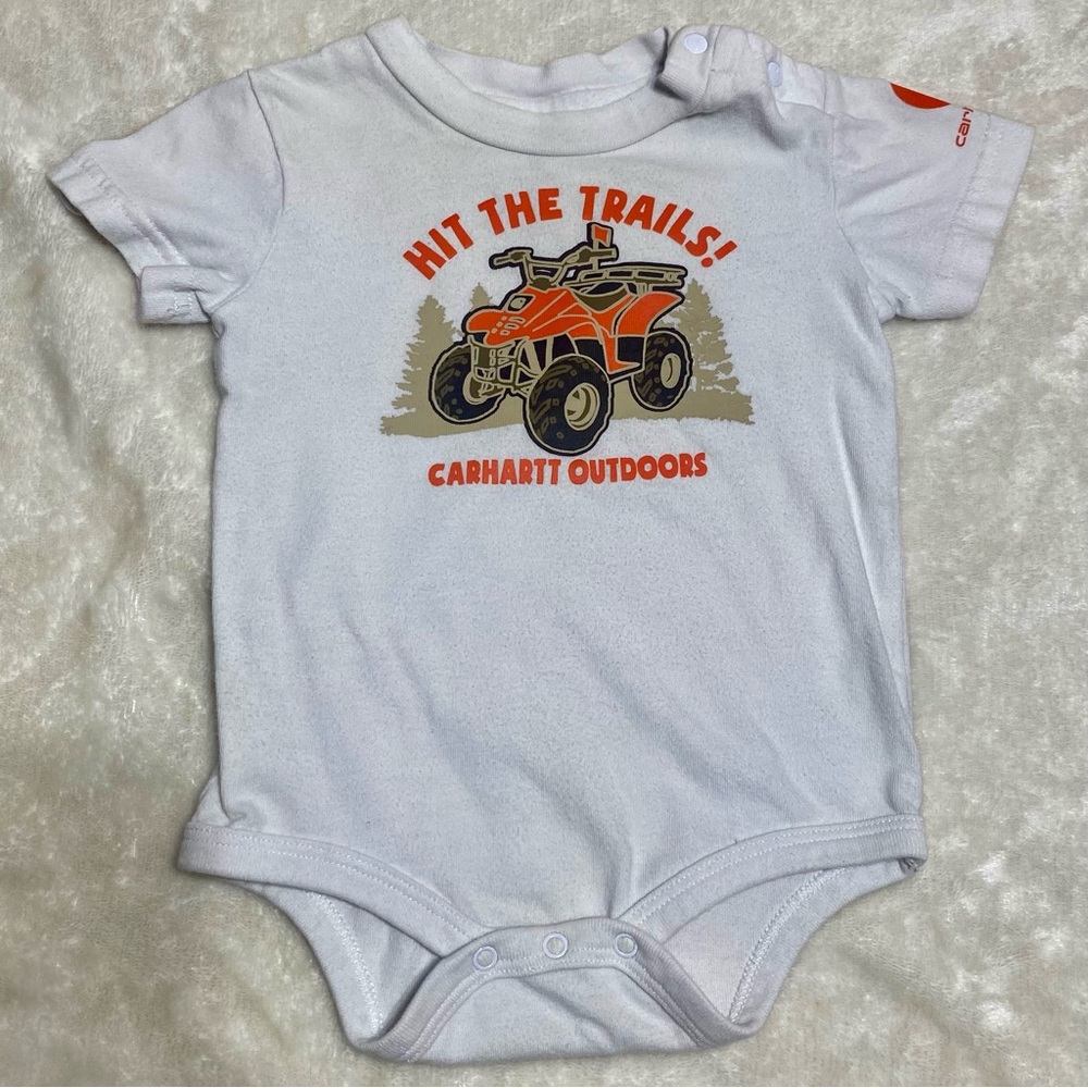 CARHARTT Baby Onesie Graphic White Short-Sleeve Bodysuit 9 months